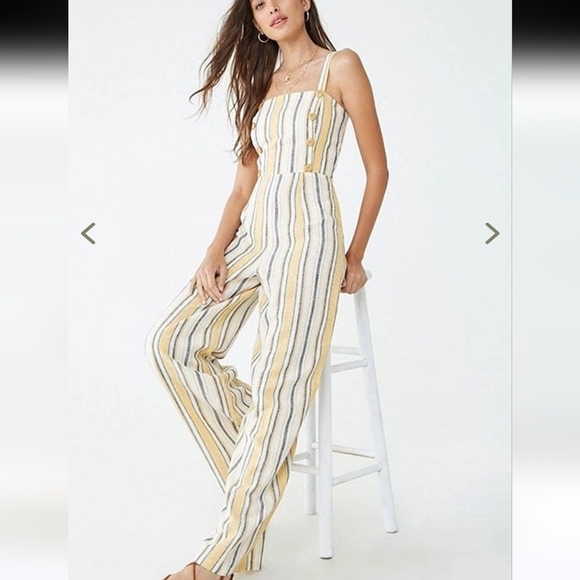 Forever 21 Multicolored Striped Jumpsuit Size Small - Picture 7 of 9